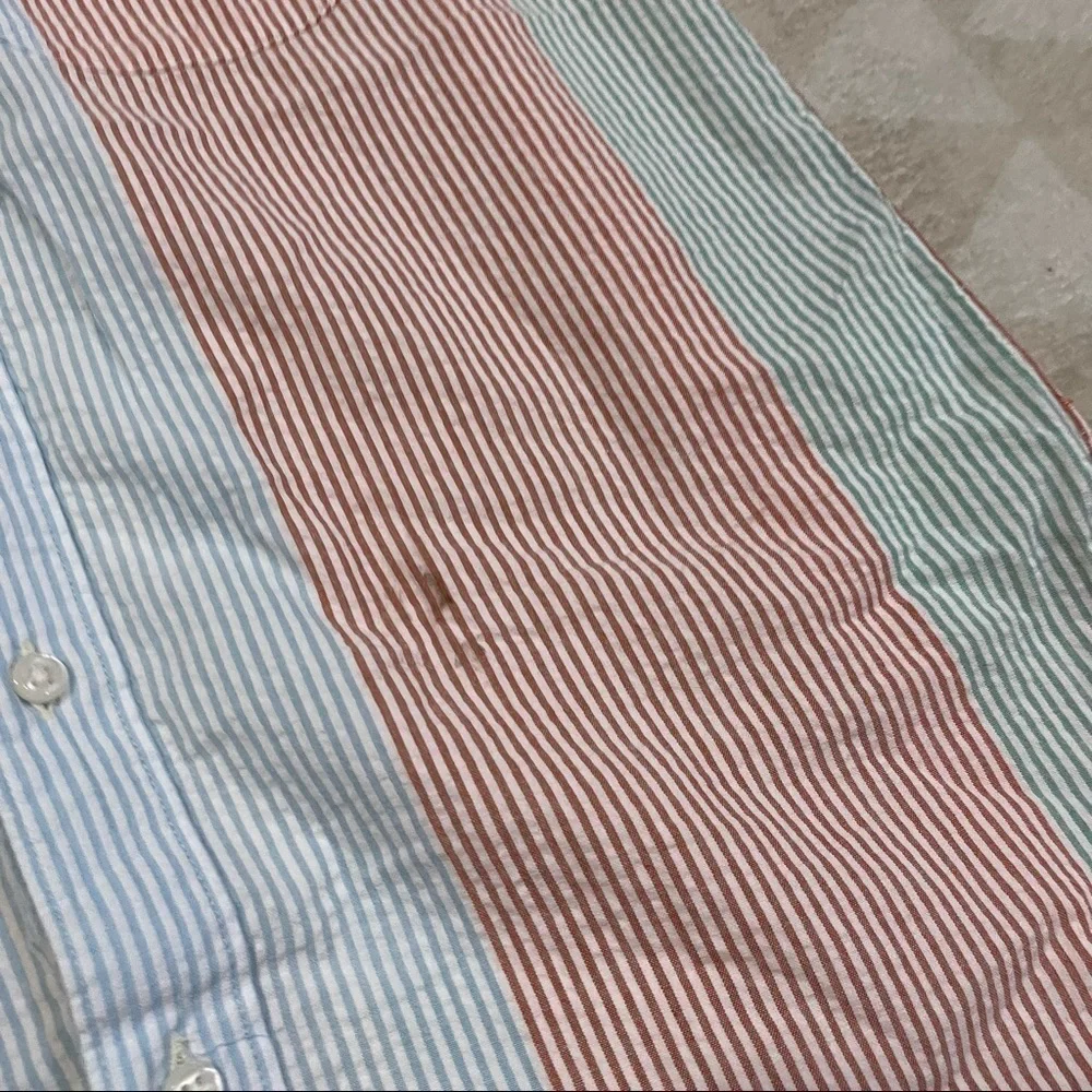 J crew short sleeve yarn dyed seersucker shirt runonrun stripe